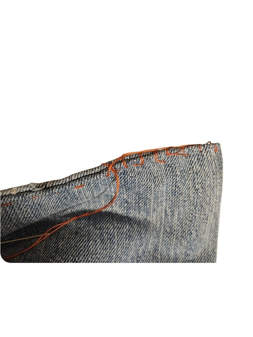 Handmade Upcycled Denim Crochet Crossbody Bag Eco Friendly Fall Purse - Picture 16 of 17